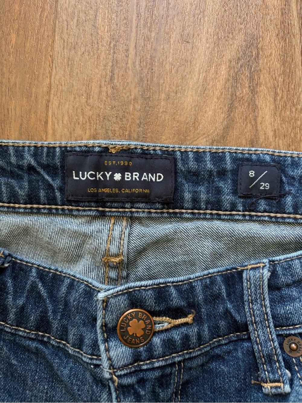 Lucky Brand Sweet Crop Straight Jeans Mid Rise Medium Wash Stretch Denim Casual - Picture 8 of 10